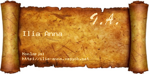 Ilia Anna névjegykártya